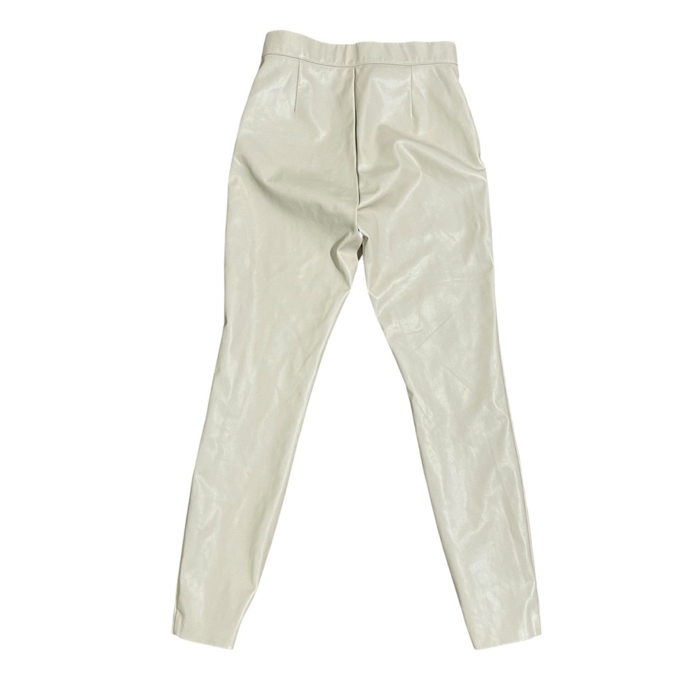 ZARA women’s faux leather cream fully lined leggings size medium - Picture 10 of 14